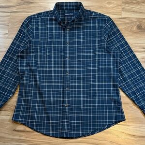 Mizzen+Main Men’s L Classic Blue Plaid Performance Shirt
